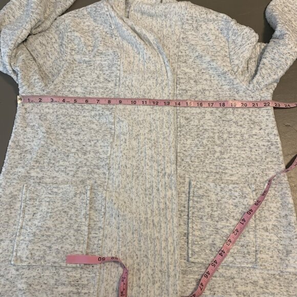 Habitat Clothes to Live In Womens L Cardigan Open Front Knit Soft Gray Pockets - Picture 10 of 12